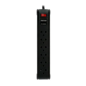 REGLETA NEGRA 6 TOMAS CON CABLE DE 3M